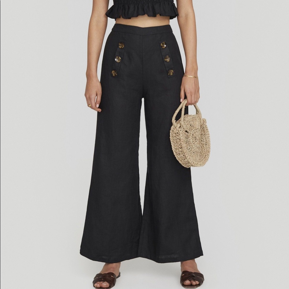 Faithfull black linen pants